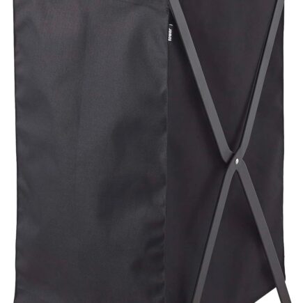 yamazaki tower storage tote on bathroom counter holding toiletries