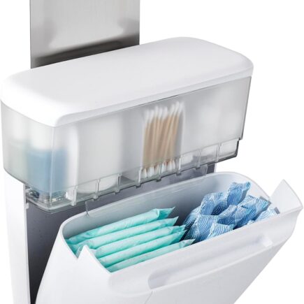 youcopia cabinet door organizer mounted on bathroom cabinet with adjustable compartments