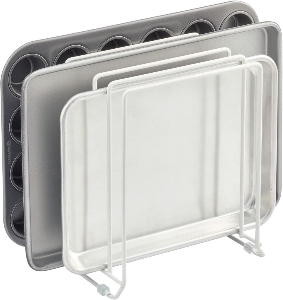 mdesign kitchen cabinet organizer clear bins stacked on pantry shelf