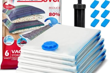 spacesaver large vacuum bags compressed flat under a bed frame