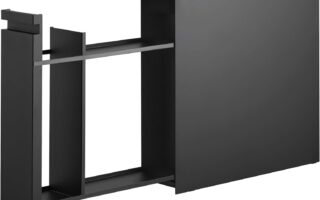 yamazaki pull-out bathroom cabinet standing beside toilet in small bathroom