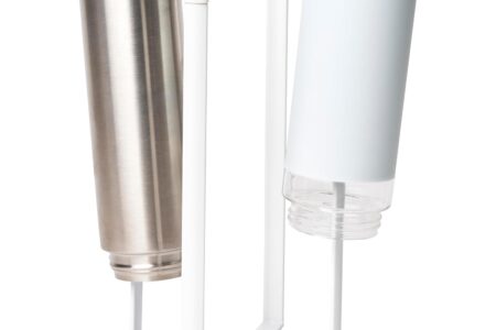 yamazaki tower kitchen multi eco stand holding bottles on kitchen counter