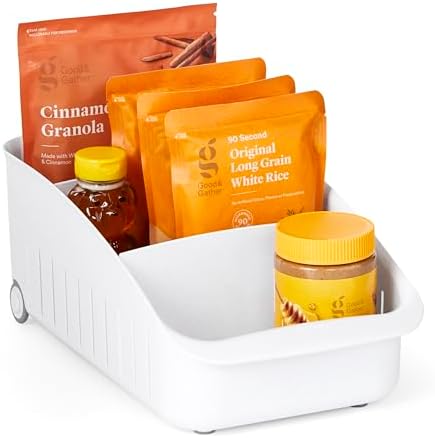 \nclose up of youcopia spice rack drawers showing adjustable dividers and labels\n